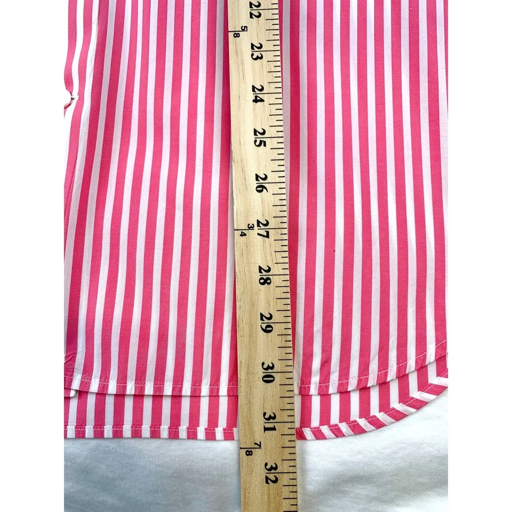 Boggi Milano Mens Pink White Striped Spread Collar Button Down New Classic Shirt